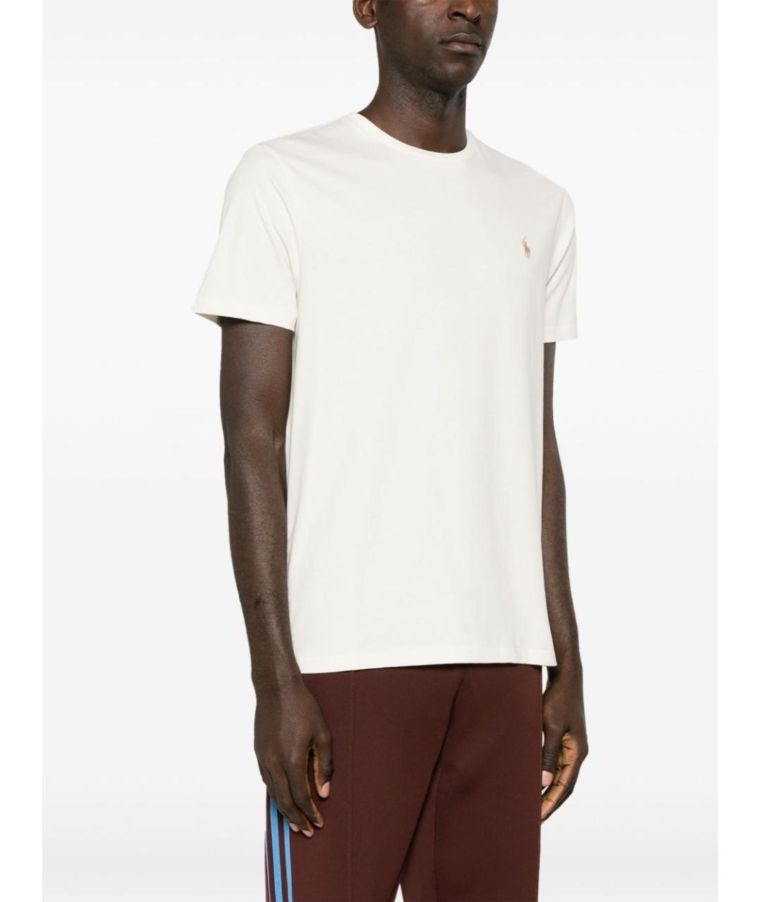 POLO RALPH LAUREN Бежевая хлопковая футболка, фото 4