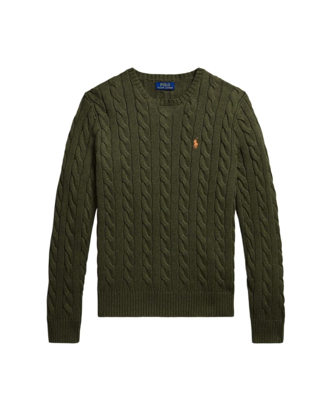 POLO RALPH LAUREN Зеленый хлопковый джемпер / свитер, фото 1