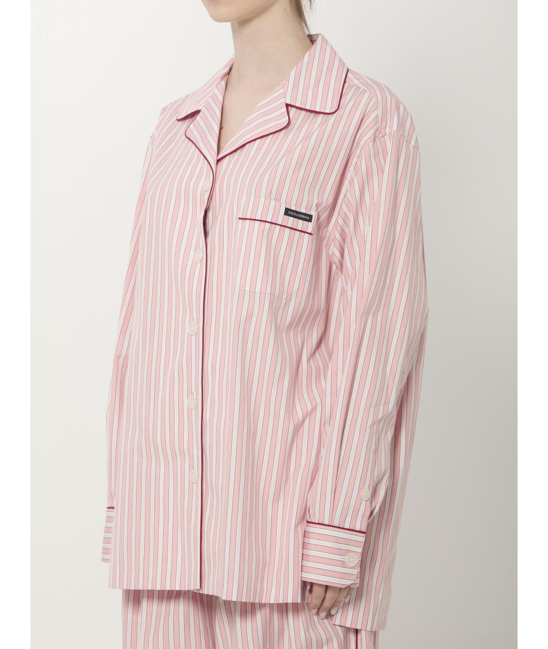 DOLCE&GABBANA Розовая хлопковая рубашка, фото 2