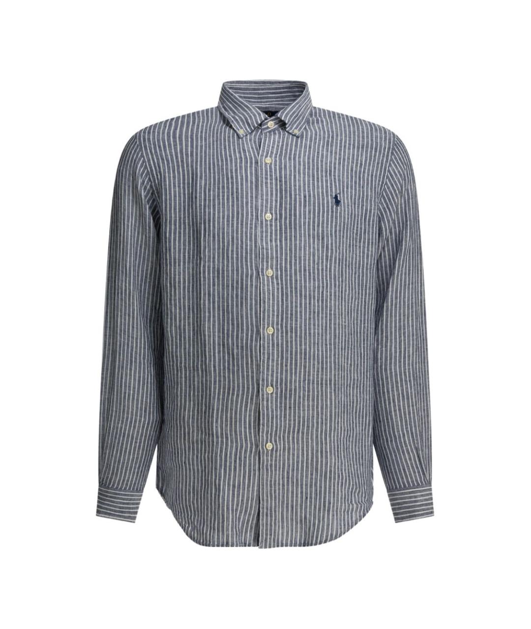 POLO RALPH LAUREN Синяя льняная кэжуал рубашка, фото 1