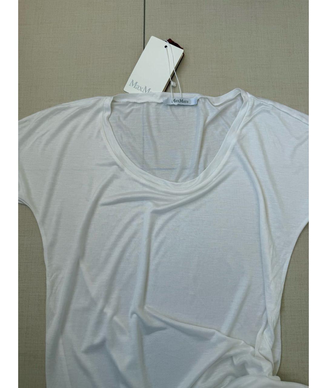 MAX MARA Белая вискозная футболка, фото 3