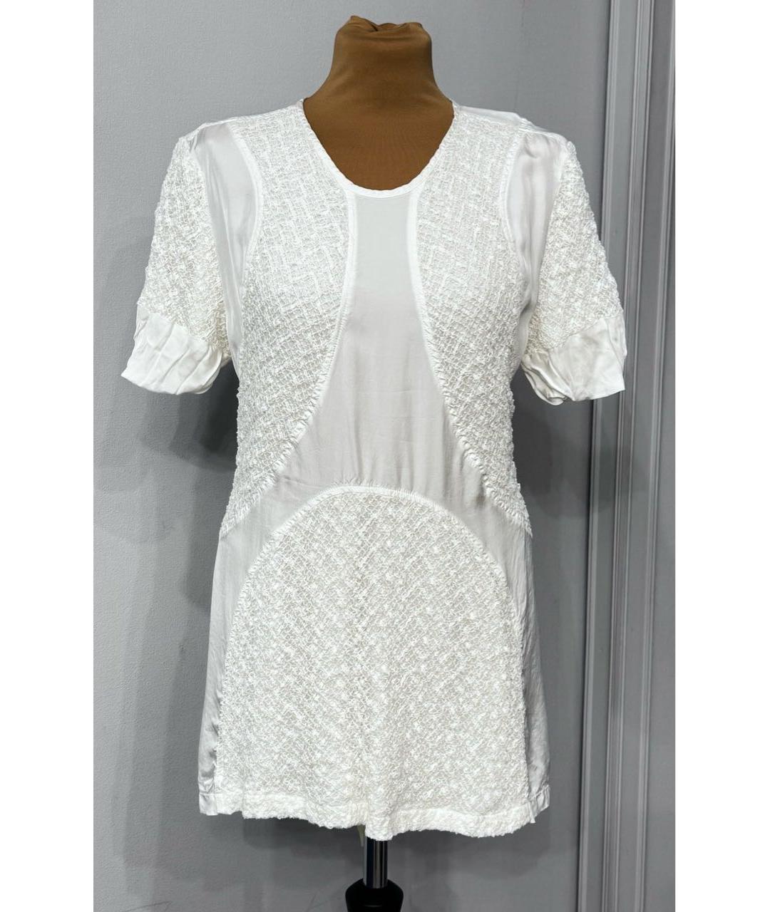 JIL SANDER Белая хлопковая блузы, фото 2