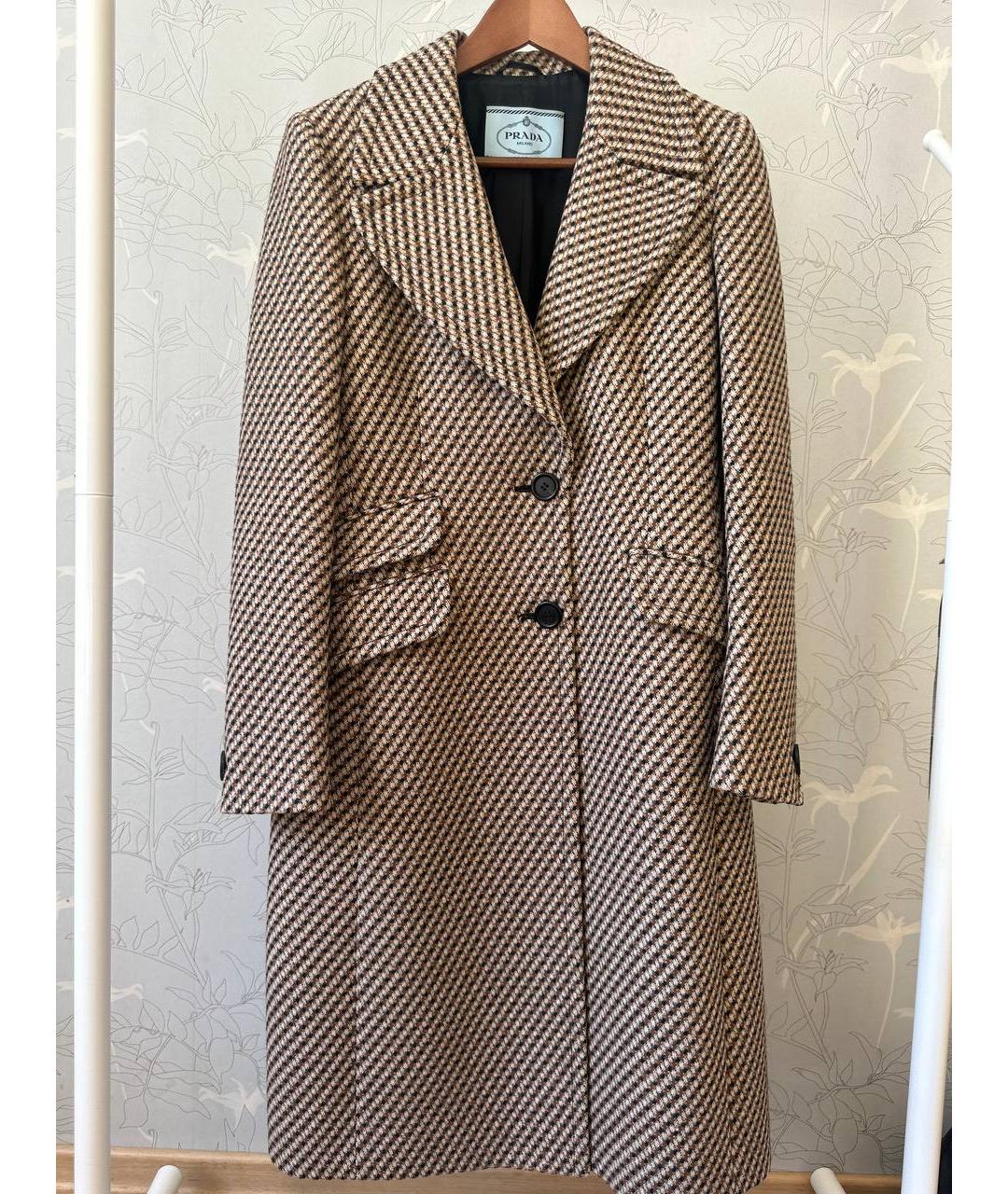 PRADA Коричневое шерстяное пальто, фото 6