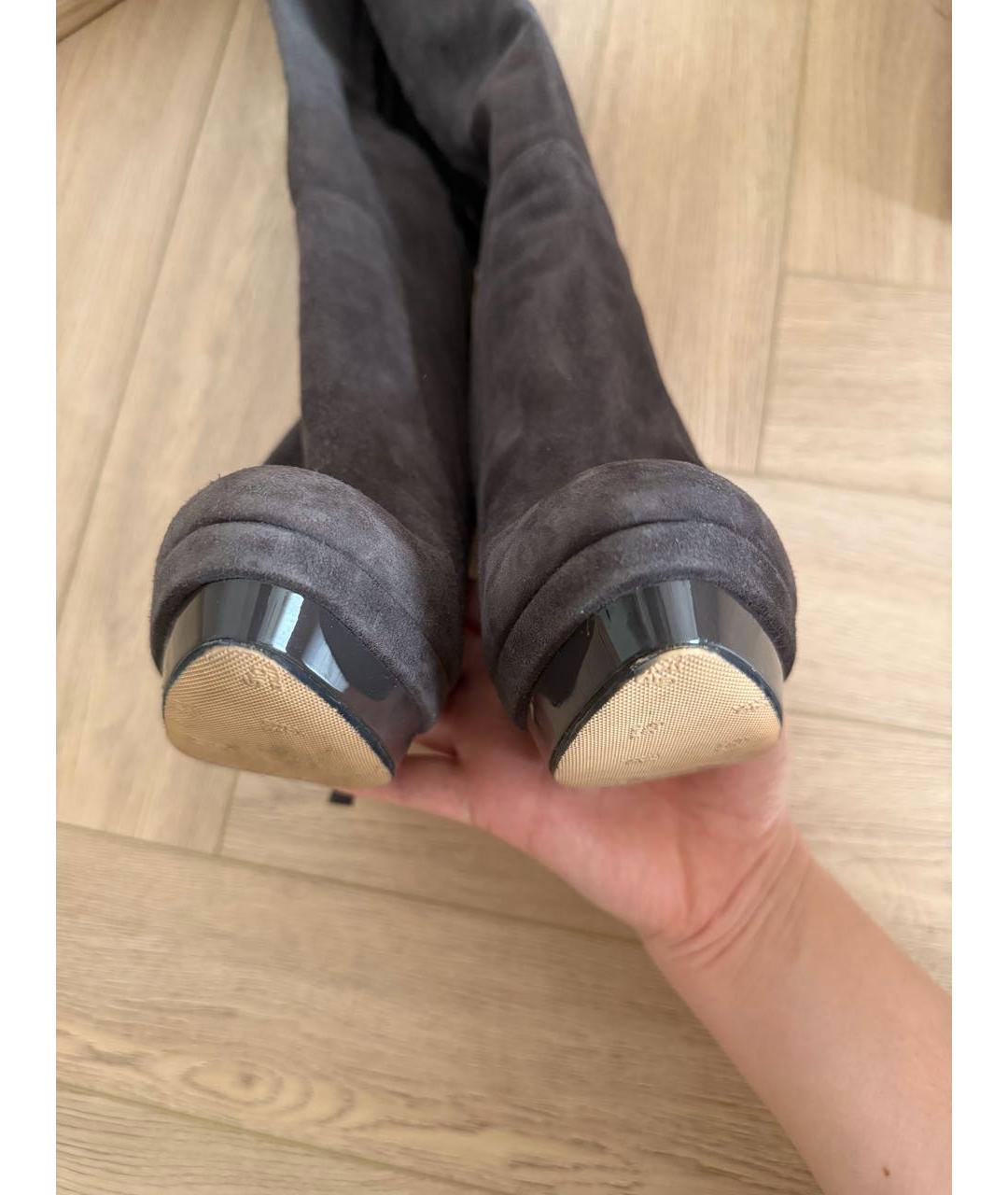 JIMMY CHOO Серые замшевые сапоги, фото 4