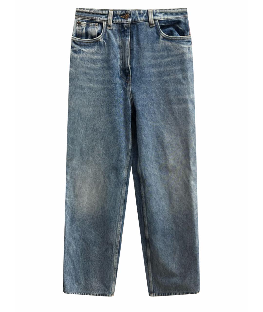 PRADA Синие хлопковые прямые джинсы, фото 1