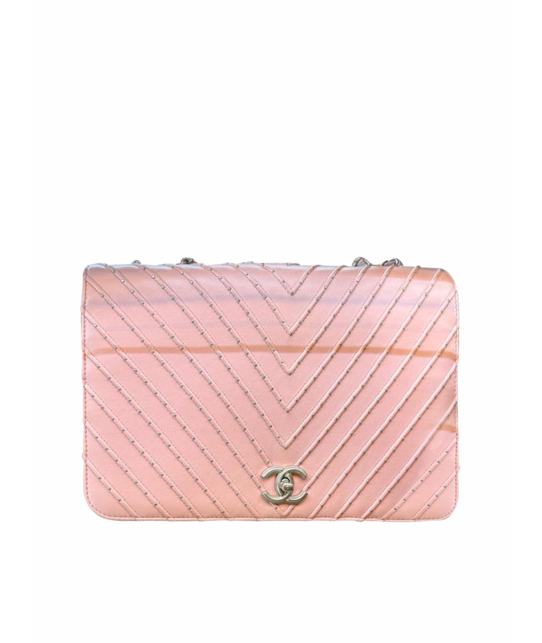 CHANEL Розовая кожаная сумка через плечо, фото 1