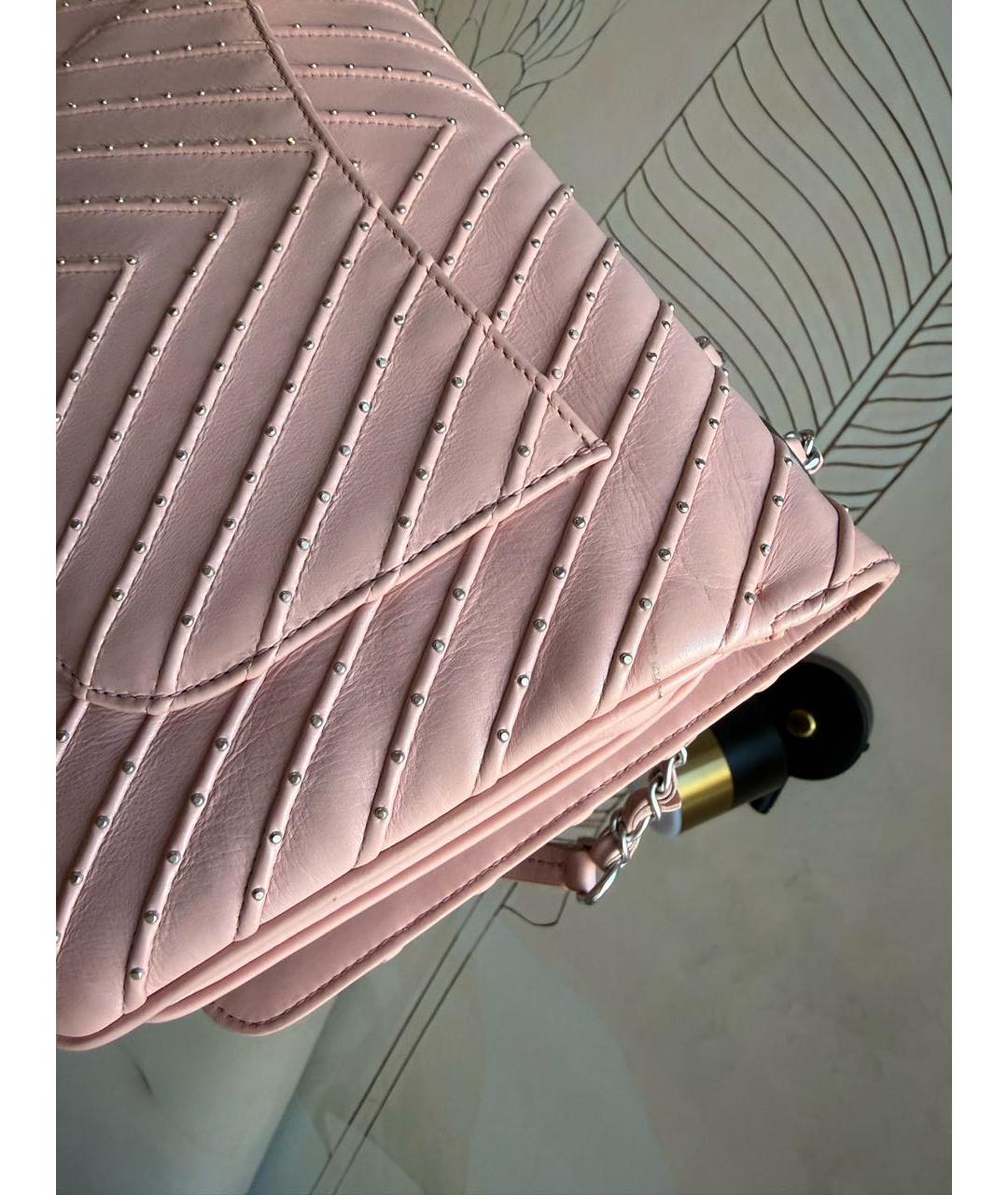 CHANEL Розовая кожаная сумка через плечо, фото 8