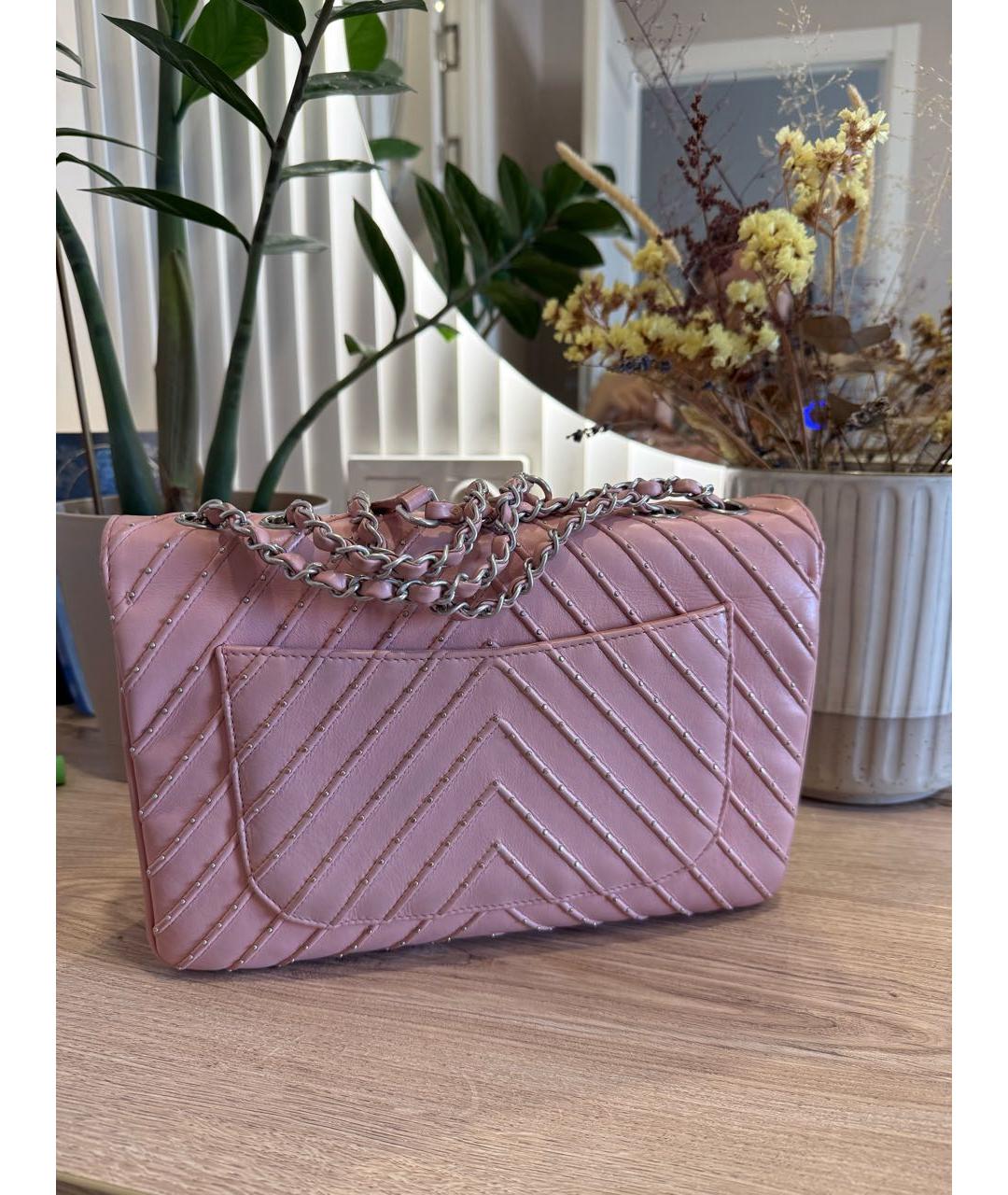 CHANEL Розовая кожаная сумка через плечо, фото 4