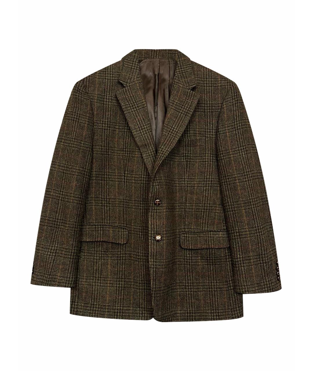 RALPH LAUREN Коричневый твидовый пиджак, фото 1