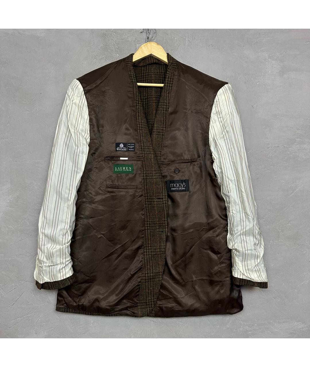 RALPH LAUREN Коричневый твидовый пиджак, фото 6