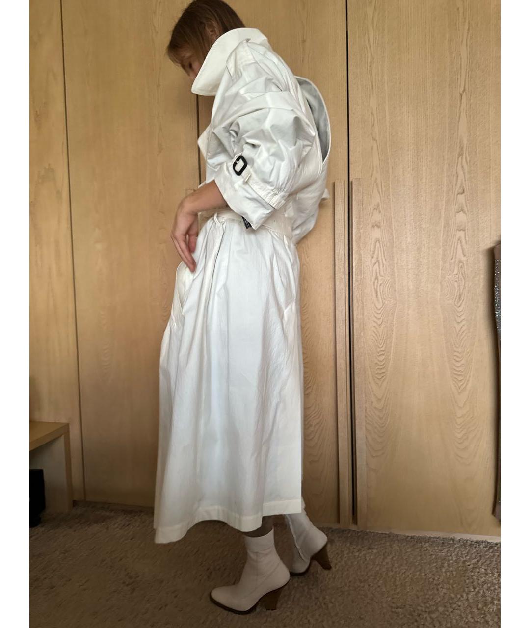 VETEMENTS Белый хлопковый тренч/плащ, фото 5