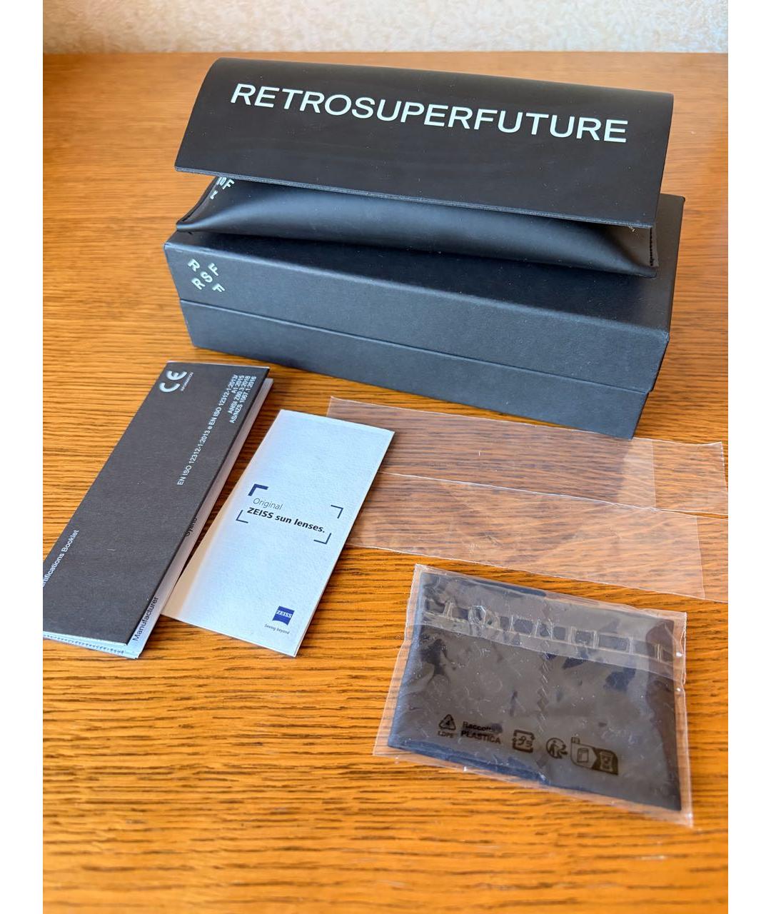 RETROSUPERFUTURE Черные пластиковые солнцезащитные очки, фото 5