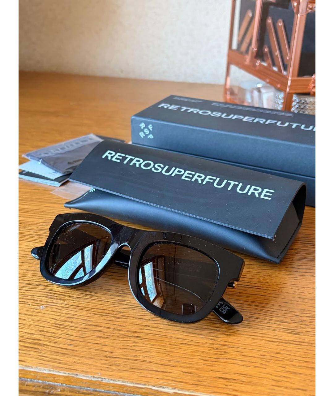 RETROSUPERFUTURE Черные пластиковые солнцезащитные очки, фото 4