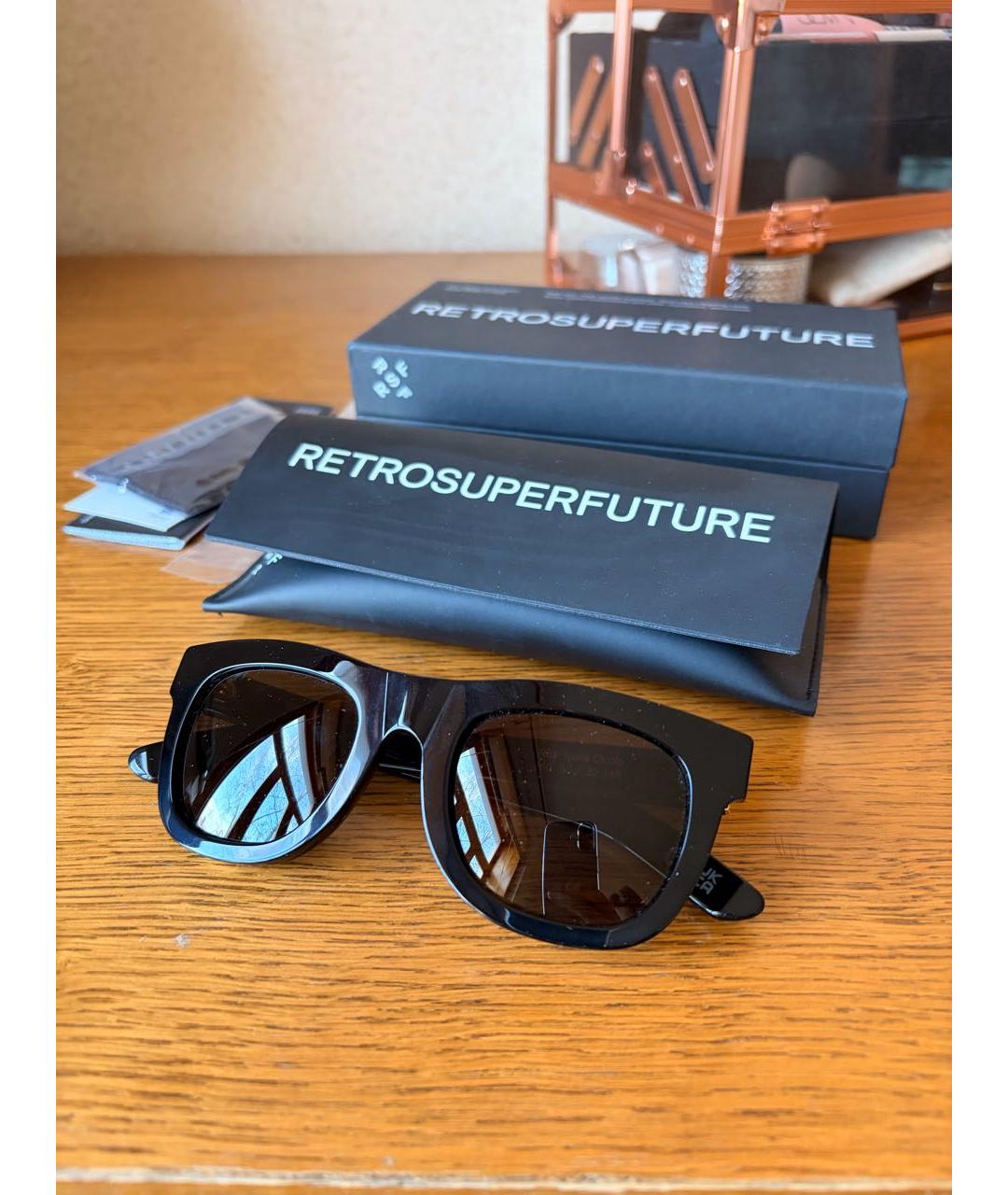 RETROSUPERFUTURE Черные пластиковые солнцезащитные очки, фото 3