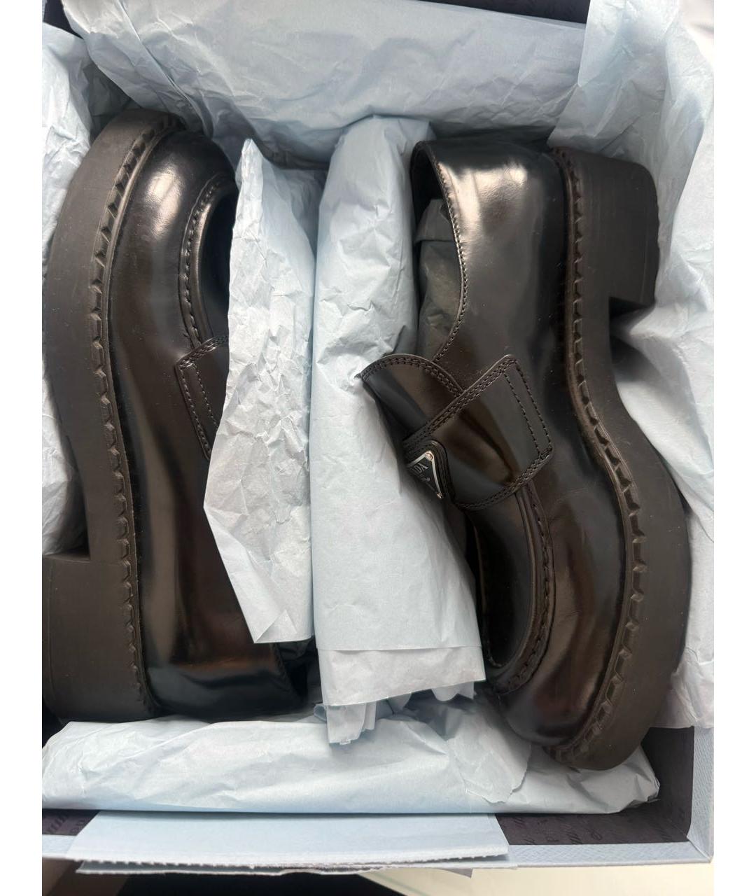 PRADA Черные кожаные мокасины, фото 6