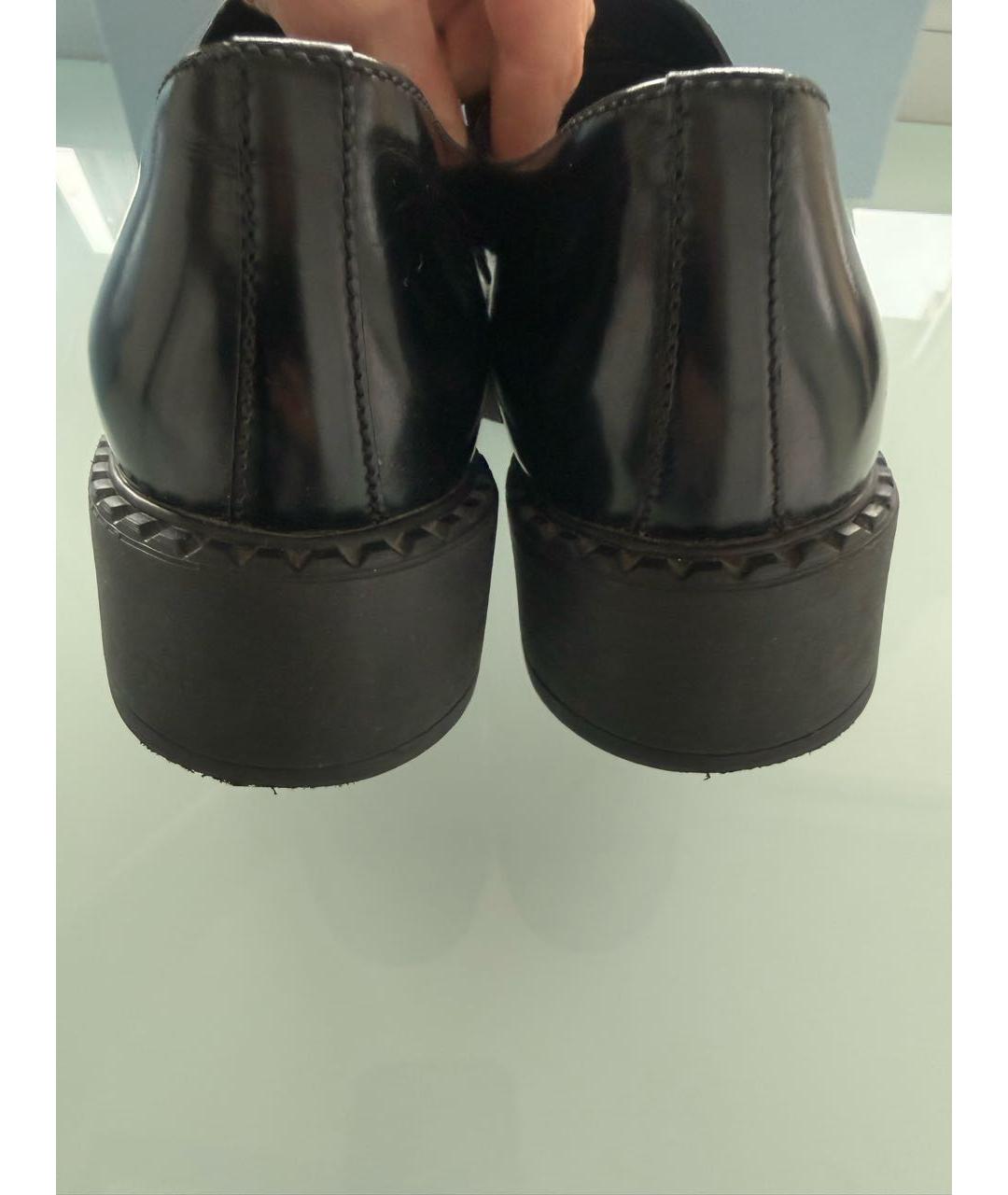 PRADA Черные кожаные мокасины, фото 4