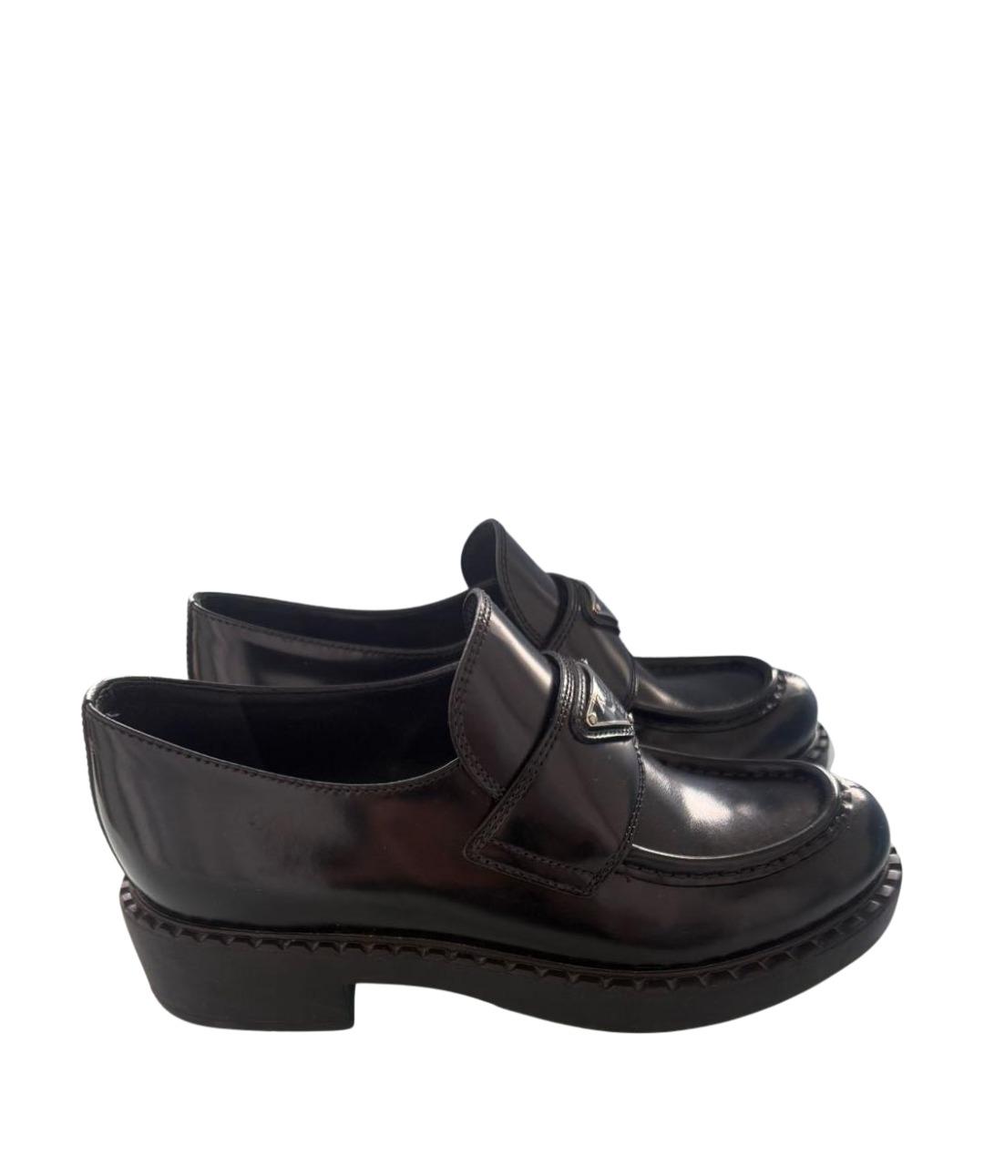 PRADA Черные кожаные мокасины, фото 1