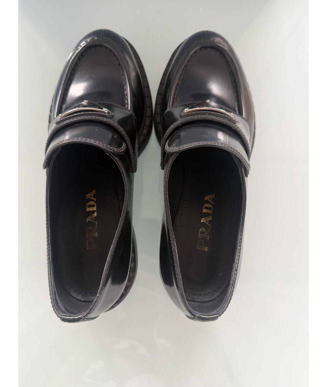 PRADA Черные кожаные мокасины, фото 3