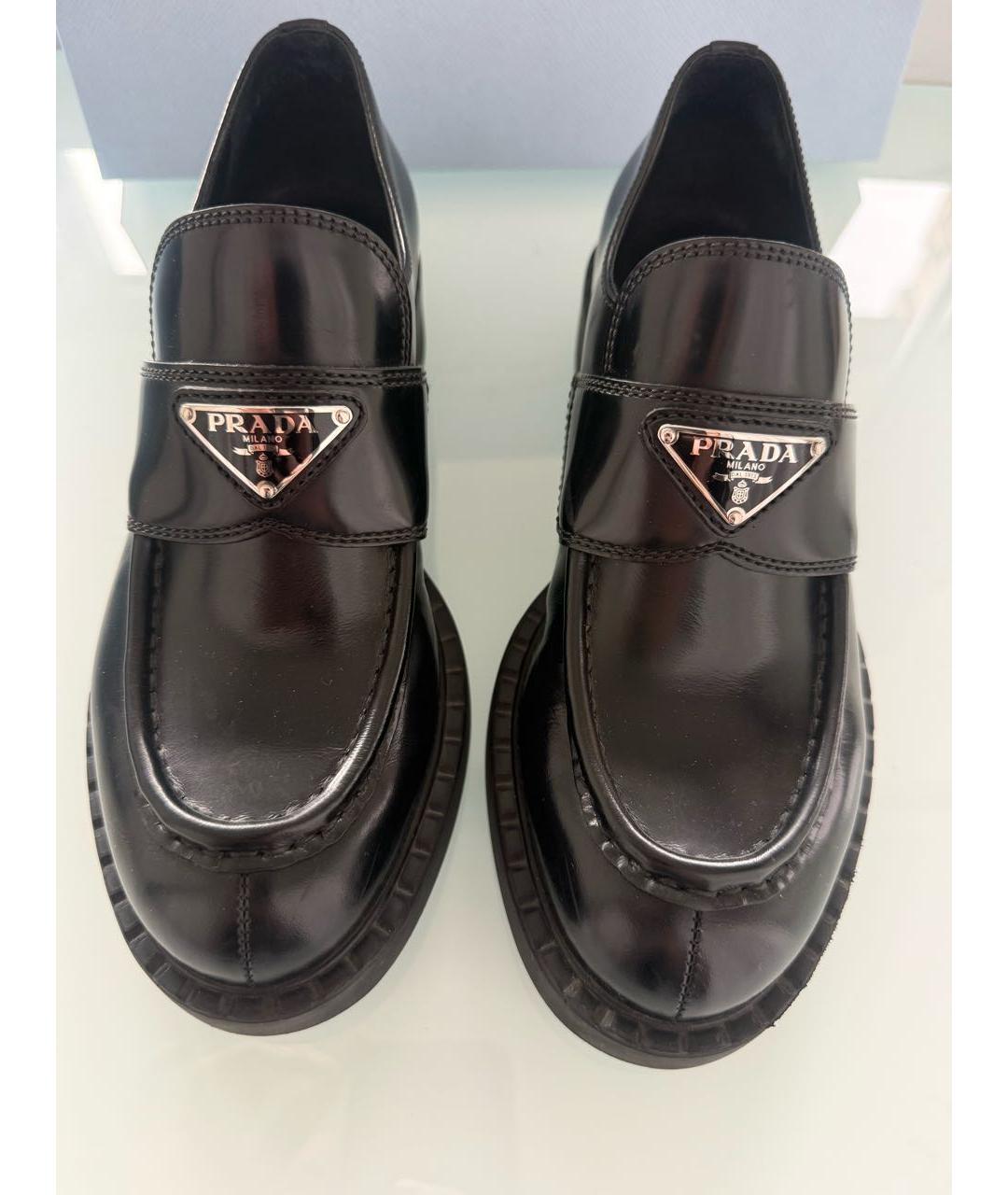 PRADA Черные кожаные мокасины, фото 2