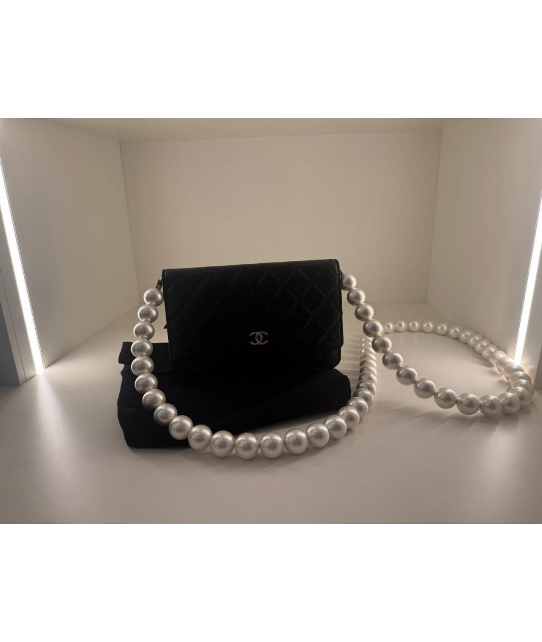 CHANEL Черная кожаная сумка через плечо, фото 5