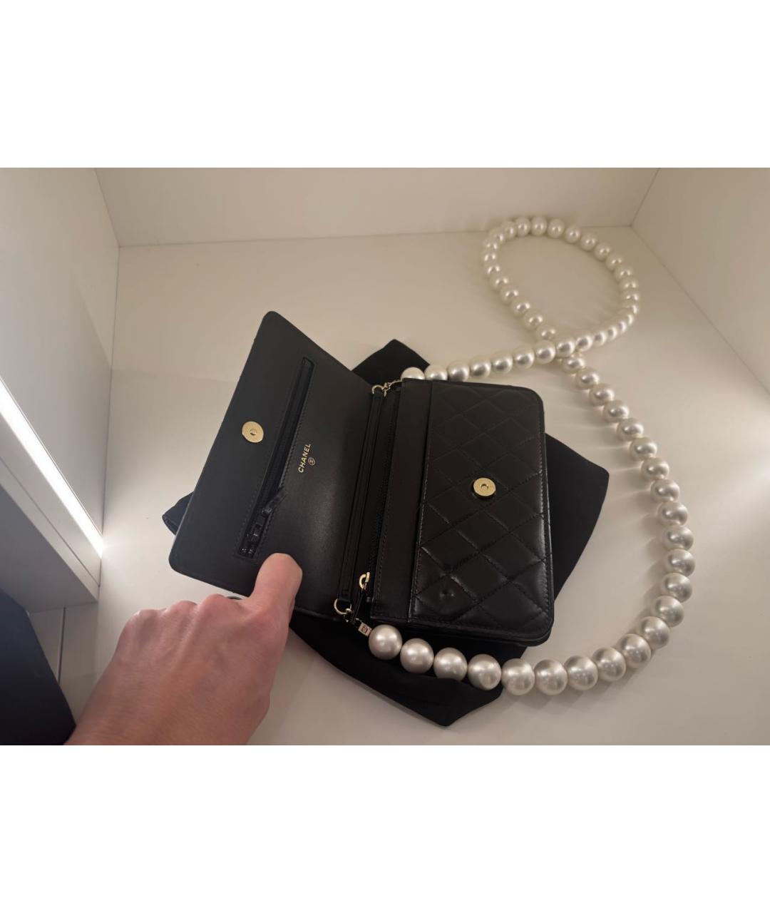 CHANEL Черная кожаная сумка через плечо, фото 4