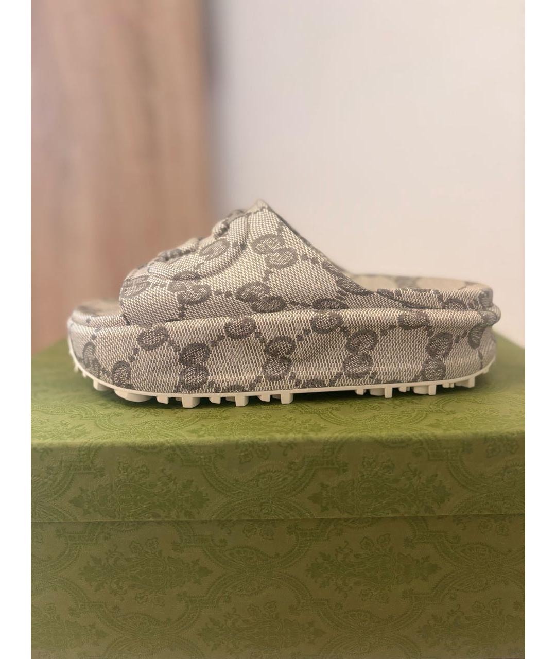 GUCCI Бежевые шлепанцы, фото 6