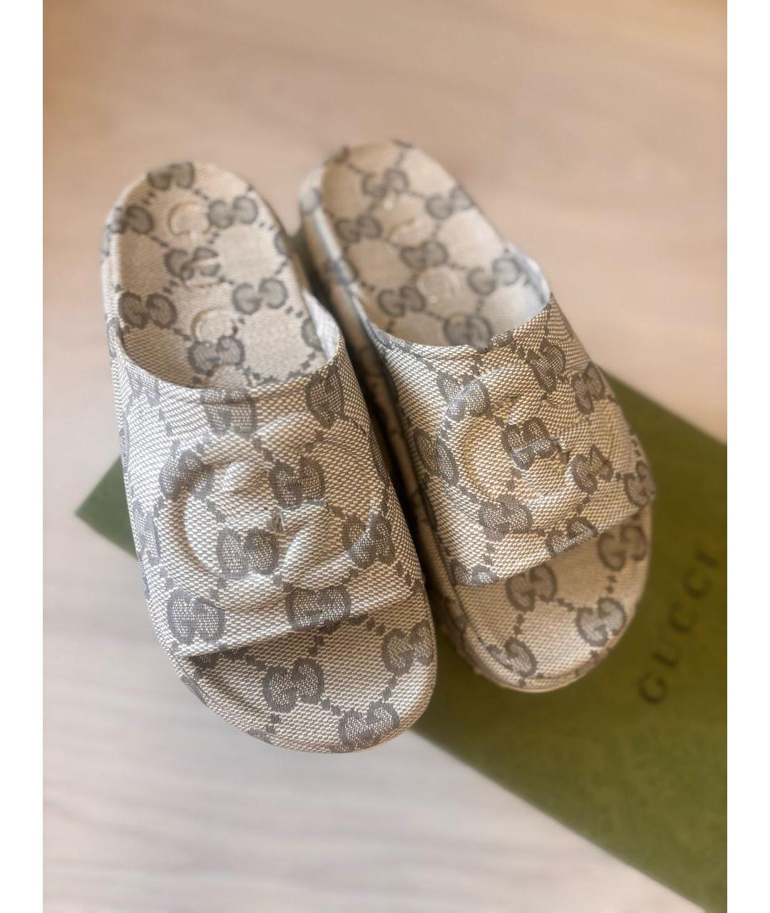 GUCCI Бежевые шлепанцы, фото 2