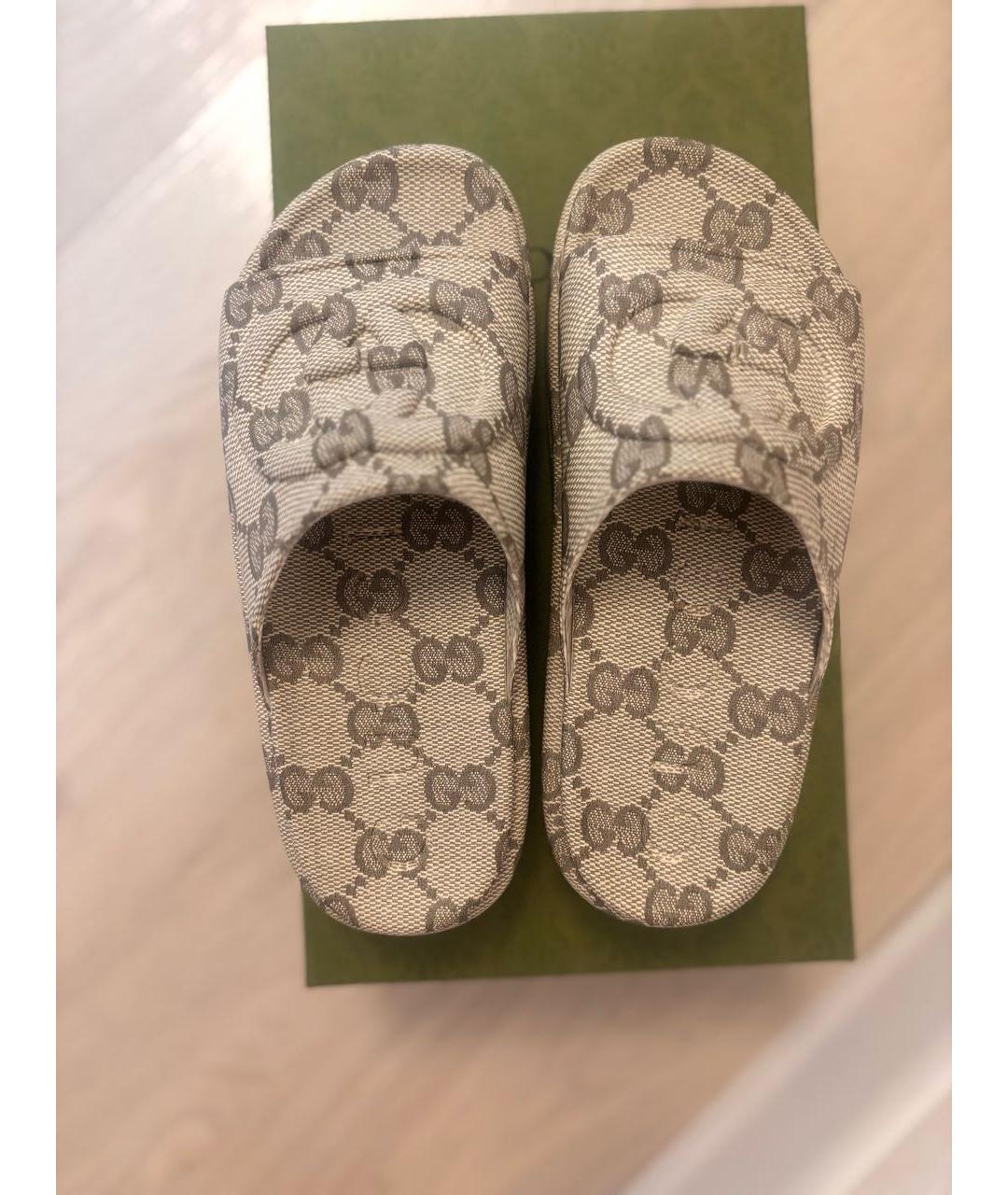 GUCCI Бежевые шлепанцы, фото 3