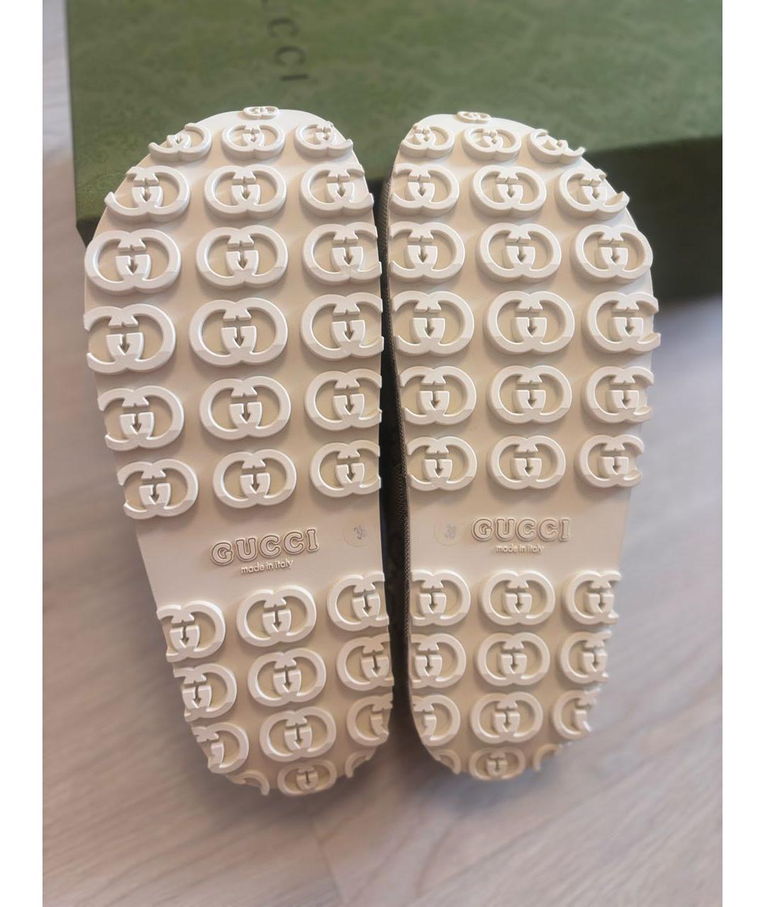 GUCCI Бежевые шлепанцы, фото 5