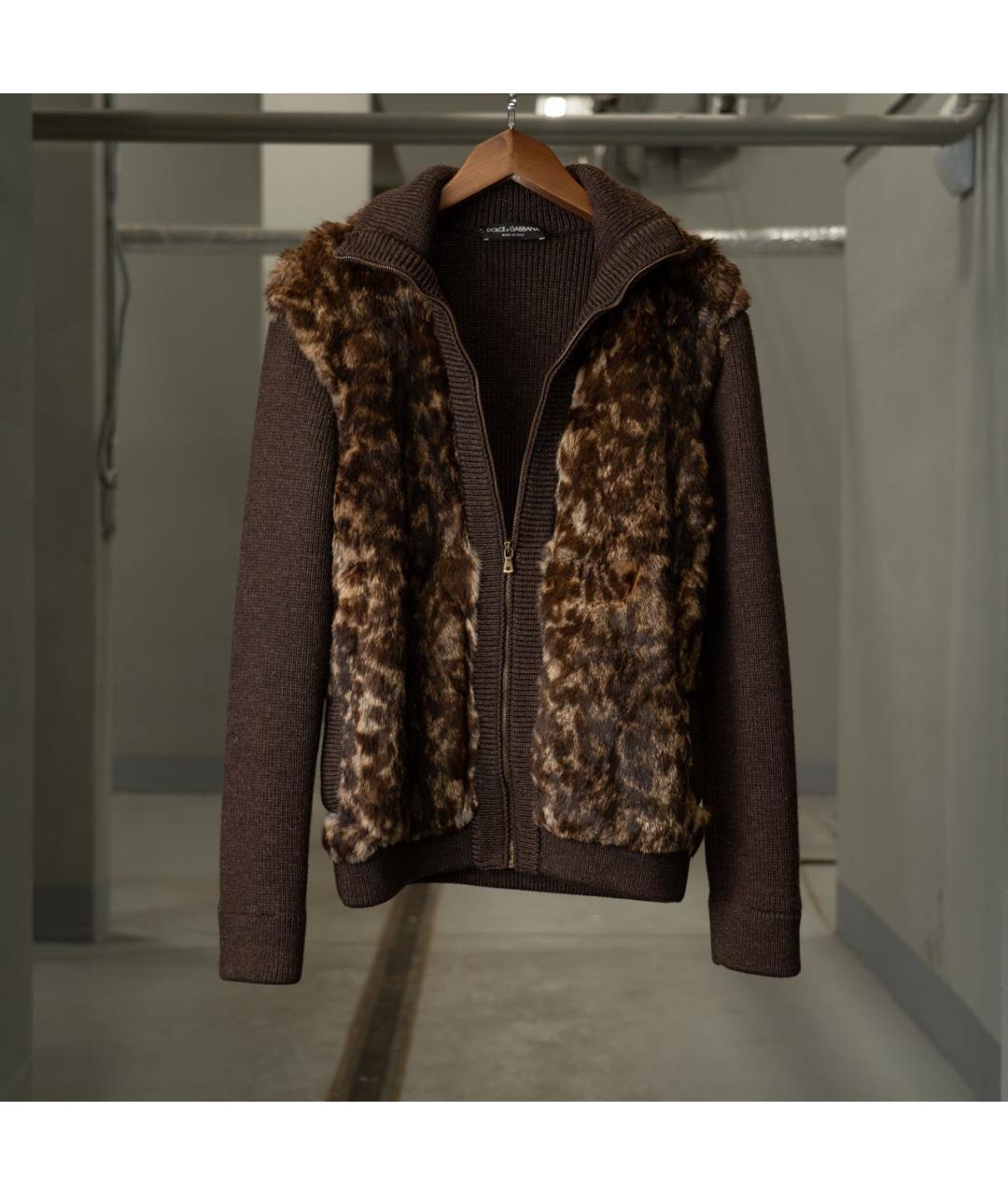 DOLCE&GABBANA Коричневый шерстяной кардиган, фото 7