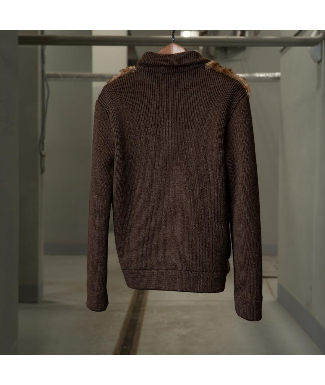 DOLCE&GABBANA Коричневый шерстяной кардиган, фото 3