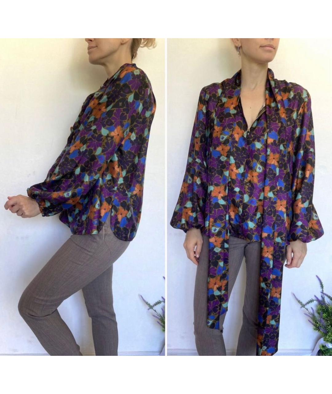 MAX MARA Мульти шелковая блузы, фото 3