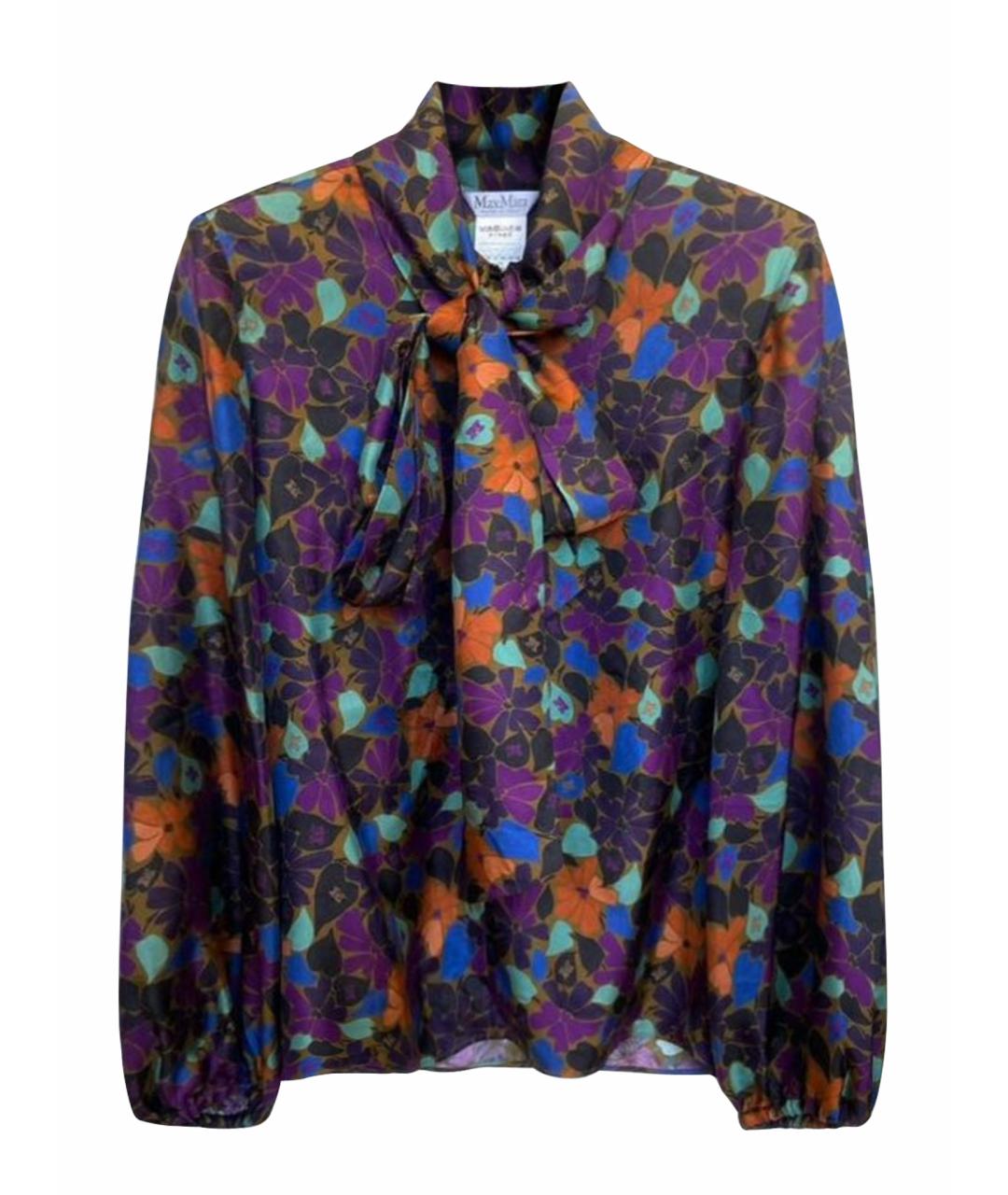 MAX MARA Мульти шелковая блузы, фото 1