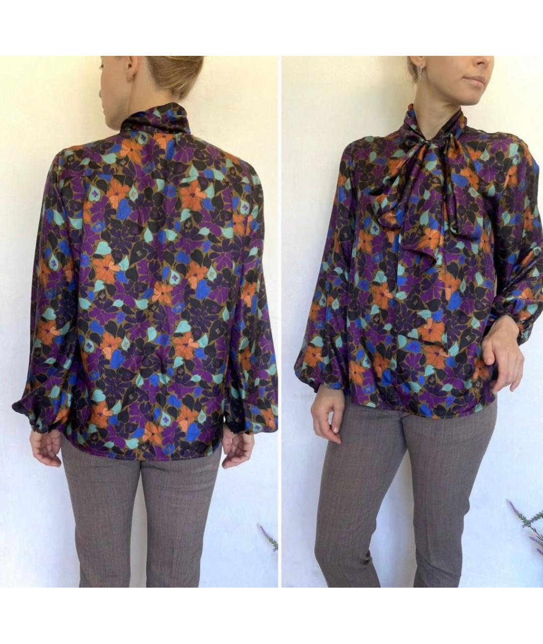 MAX MARA Мульти шелковая блузы, фото 4