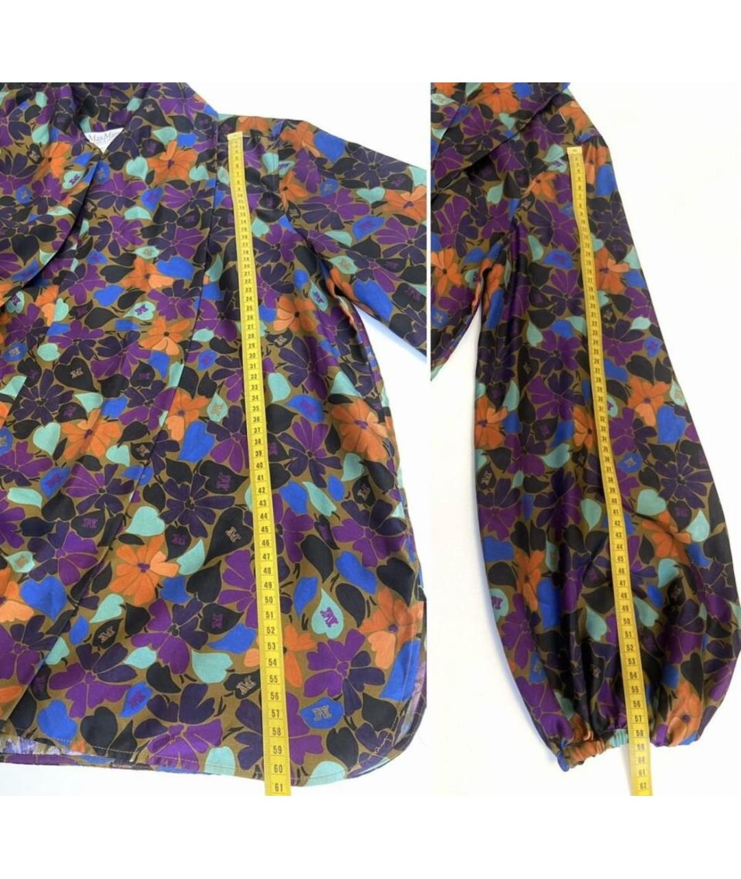 MAX MARA Мульти шелковая блузы, фото 7