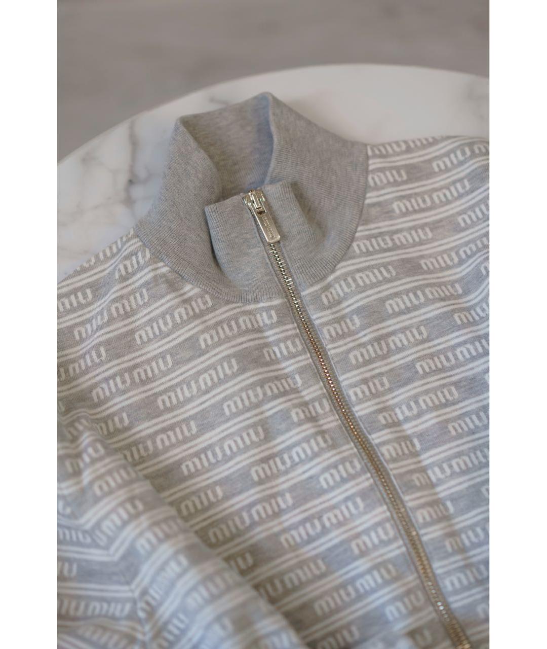 MIU MIU Серый кардиган, фото 5