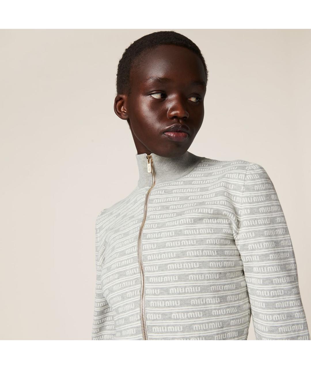 MIU MIU Серый кардиган, фото 2