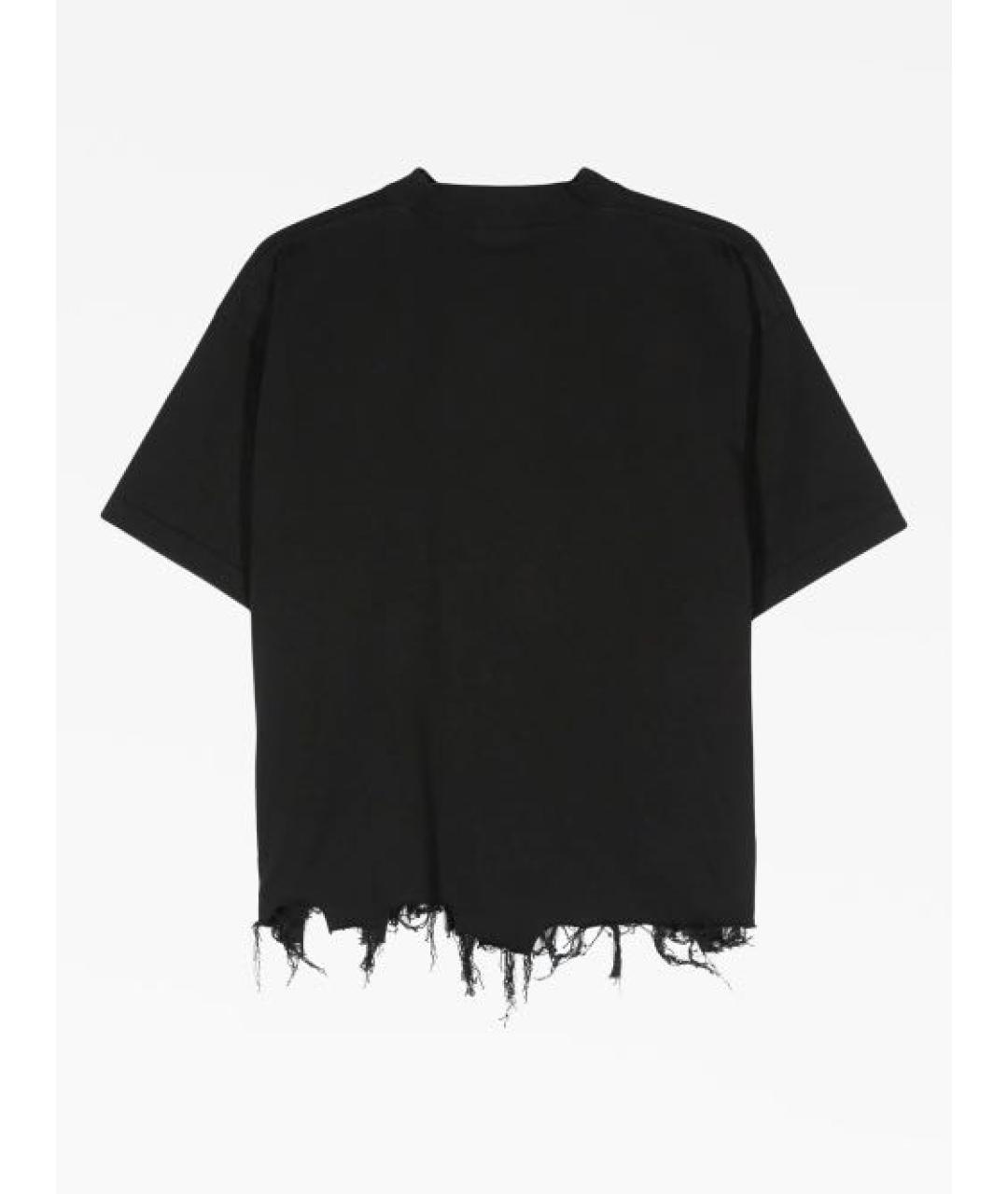 BALENCIAGA Черная хлопковая футболка, фото 2