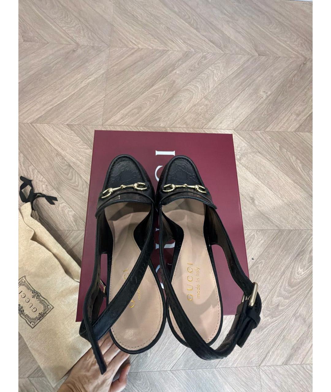 GUCCI Черные кожаные туфли, фото 3