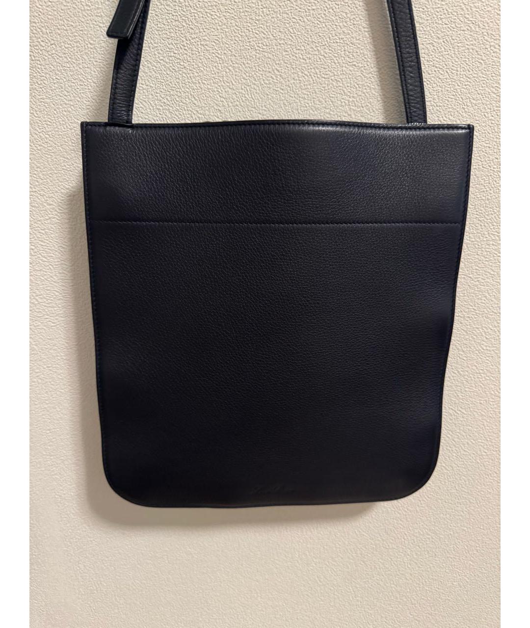 LORO PIANA Темно-синяя кожаная сумка через плечо, фото 7