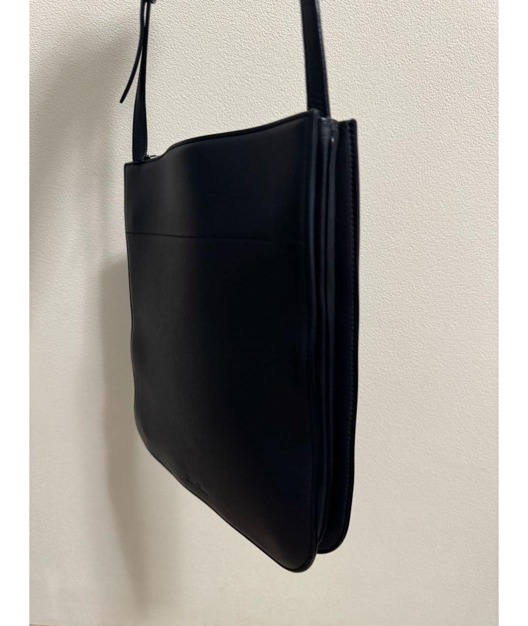 LORO PIANA Темно-синяя кожаная сумка через плечо, фото 2