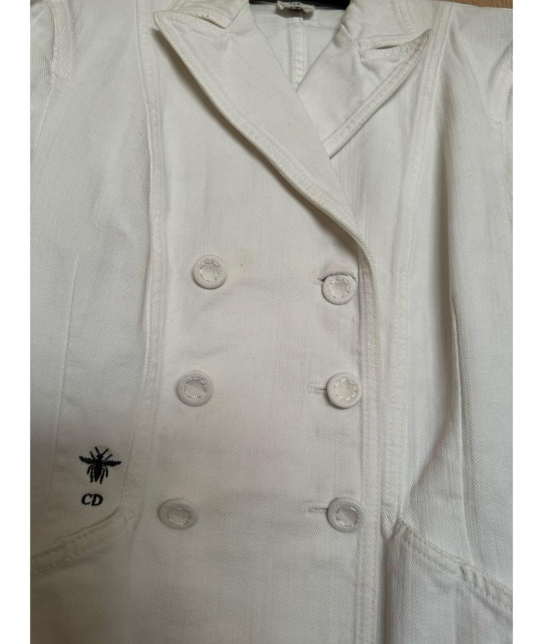 CHRISTIAN DIOR Белый хлопковый жакет/пиджак, фото 4