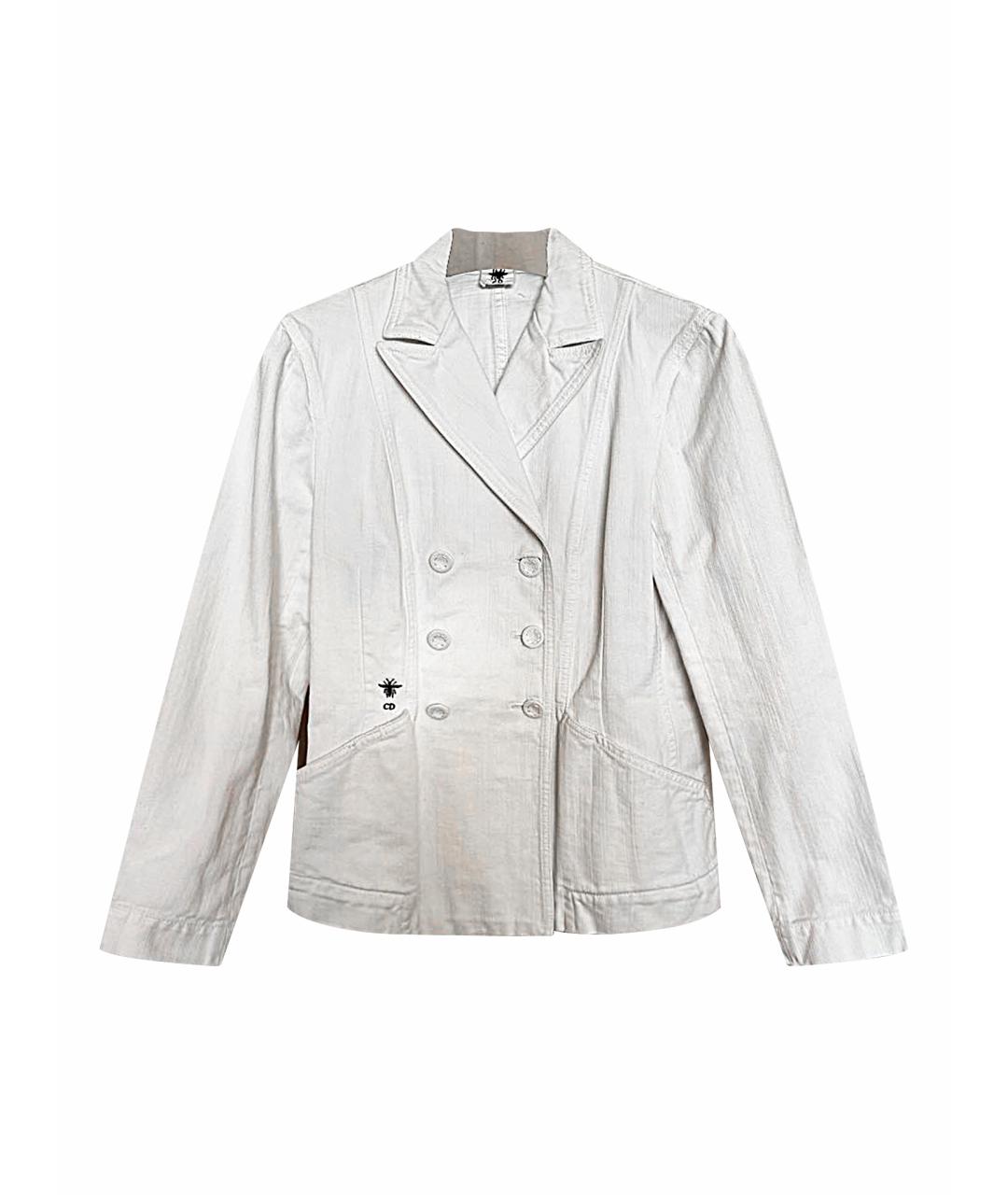 CHRISTIAN DIOR Белый хлопковый жакет/пиджак, фото 1