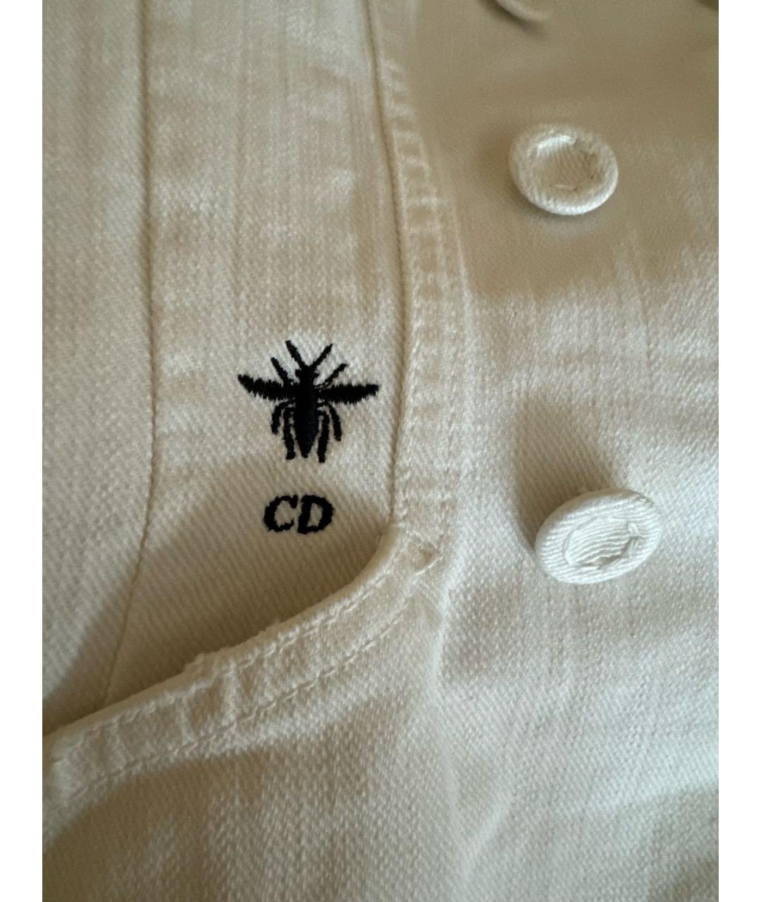 CHRISTIAN DIOR Белый хлопковый жакет/пиджак, фото 6