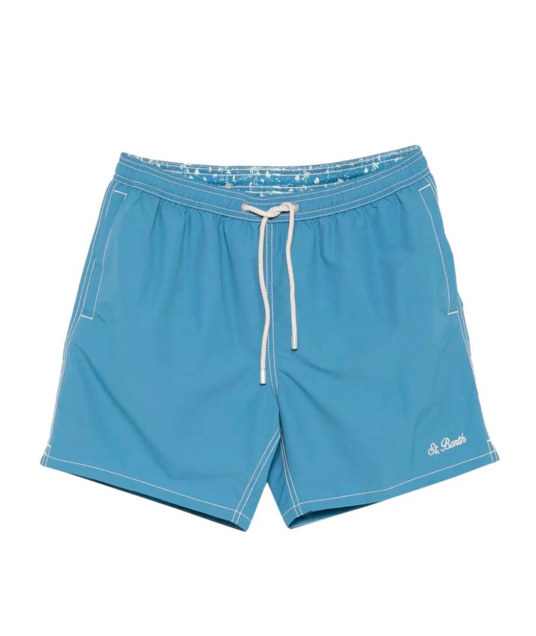 MC2 SAINT BARTH Голубые полиэстеровые шорты, фото 1