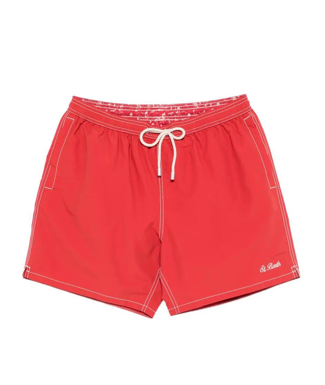 MC2 SAINT BARTH Красные полиэстеровые шорты, фото 1