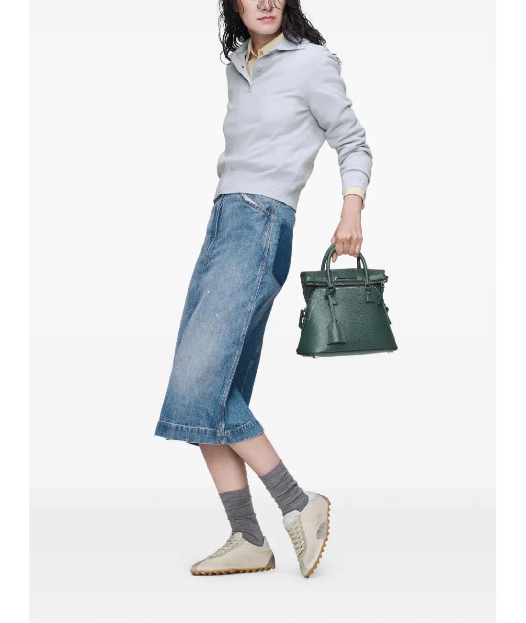 MAISON MARGIELA Синяя хлопковая юбка миди, фото 2