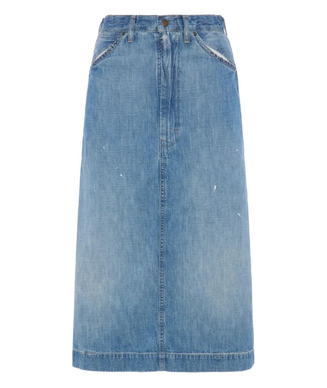 MAISON MARGIELA Синяя хлопковая юбка миди, фото 1