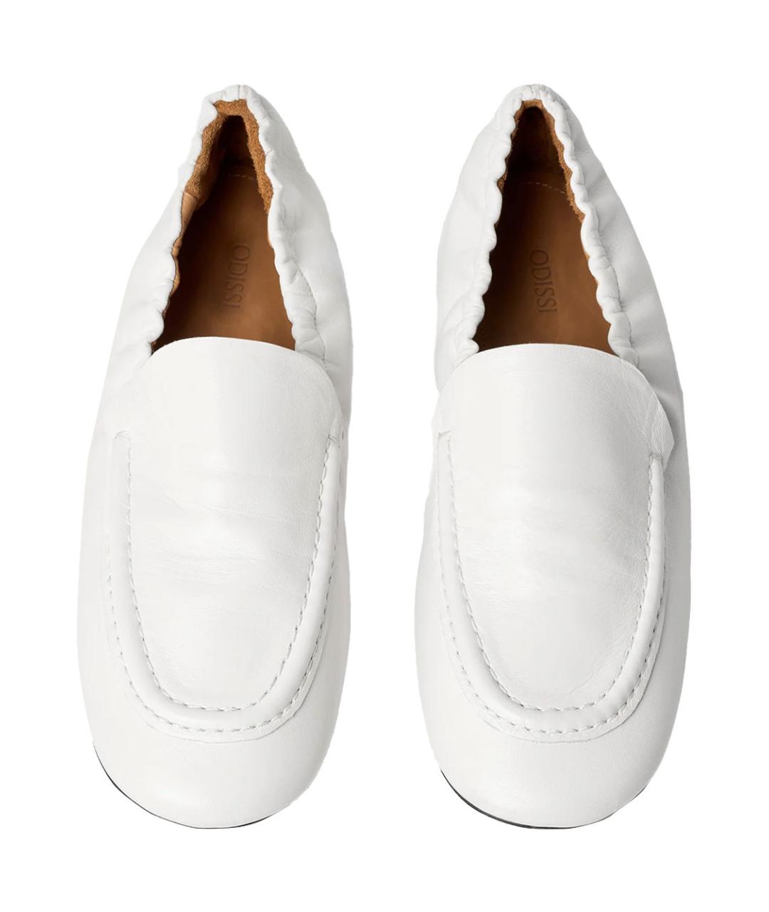 Odissì Белые кожаные лоферы, фото 4