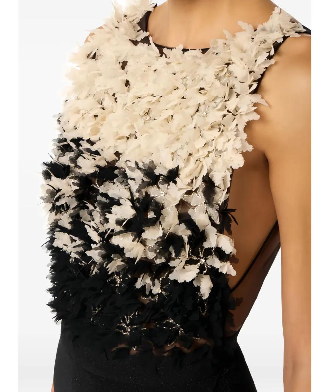 ELISABETTA FRANCHI Черное вискозное вечернее платье, фото 4